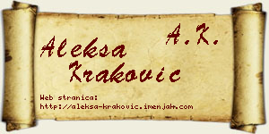 Aleksa Kraković vizit kartica